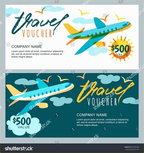 Flight Travel Voucher Template