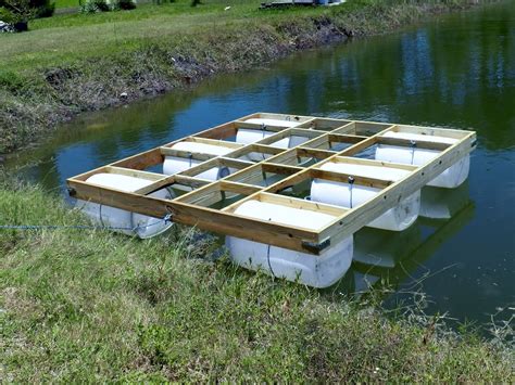 A floating dock design with barrels