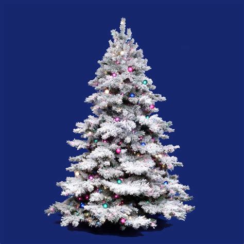 Flocked Christmas Tree with Garlands