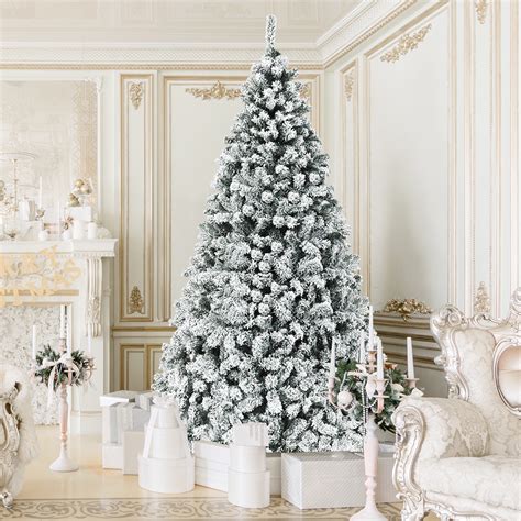 Flocked Christmas Tree with Ornaments