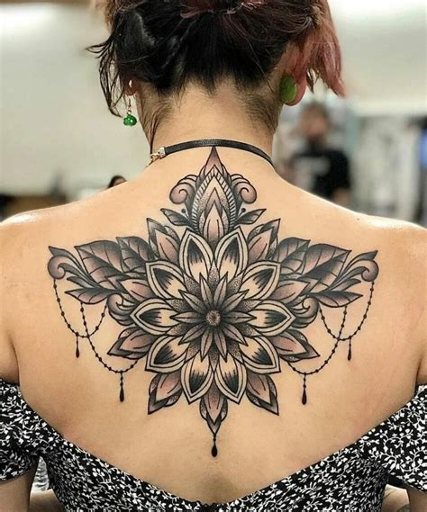 floral back tattoo