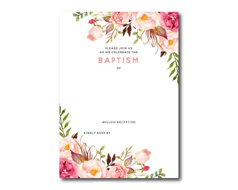 Floral baptism cards