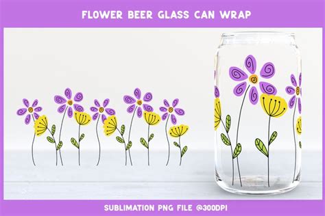 Floral Beer Can Wrap