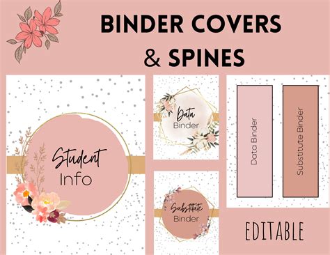 Floral binder cover