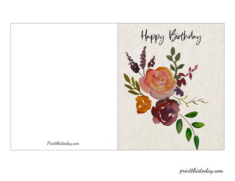 Floral Birthday Card Printable