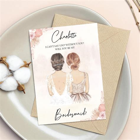 Floral-inspired bridesmaid card template