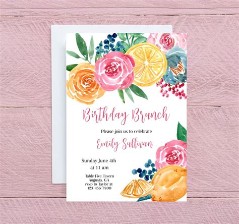 Floral Brunch Invitation Template