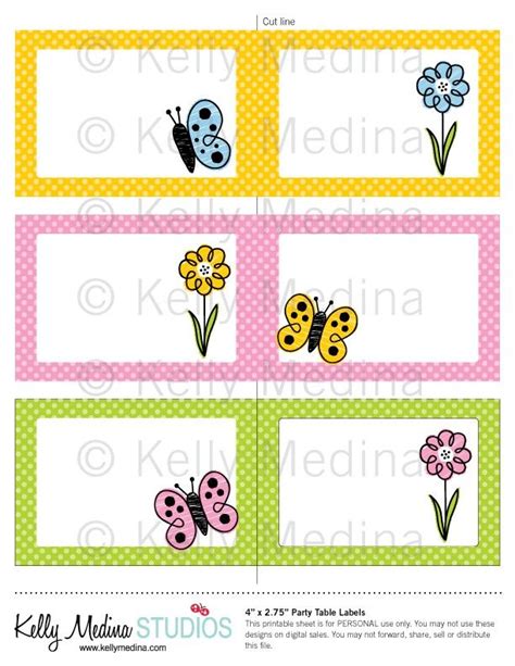 Floral cubby name tags