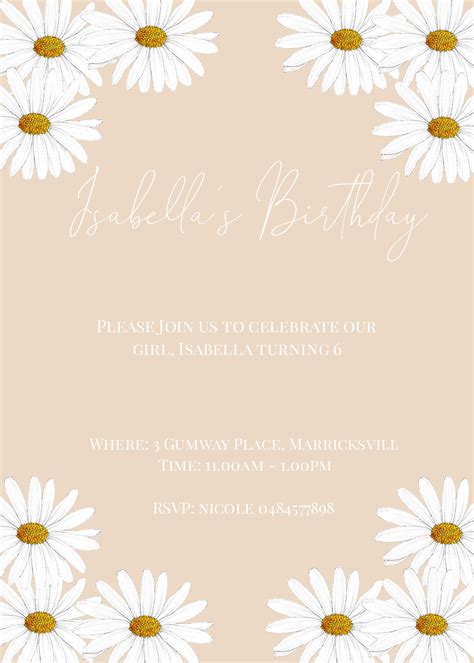 Floral Daisy Invitation