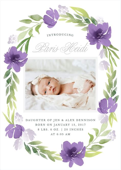 Floral Delight Newborn Announcement Template