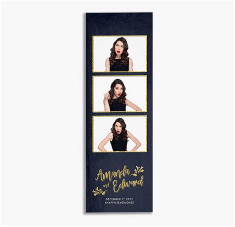 Floral designs transparent photo booth strip template