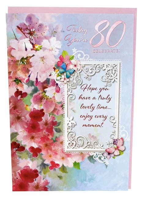 Floral Fantasy 80th Birthday Invitation Template