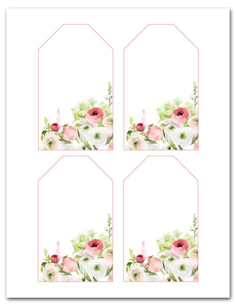 Floral Gift Tag Template