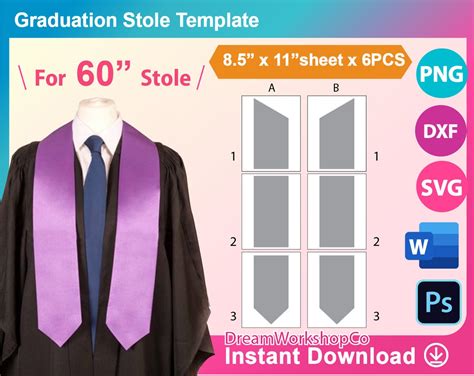 Floral Graduation Stole Template