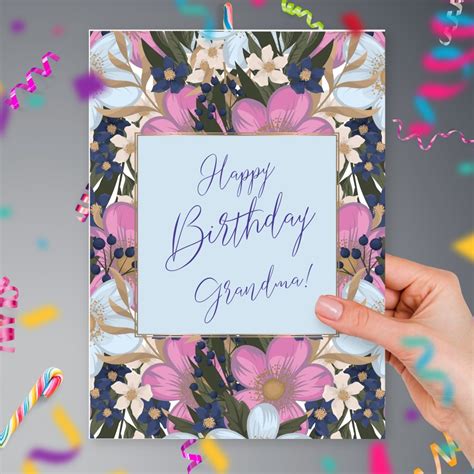 Floral Grandma Birthday Card