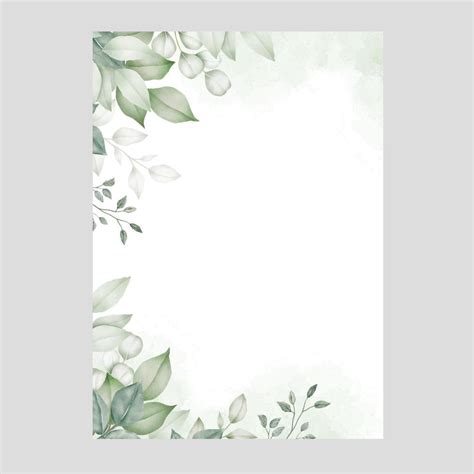 Floral green invitation template design