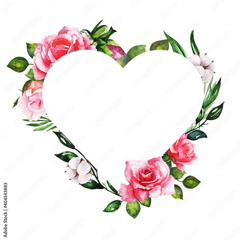 Floral heart border design example