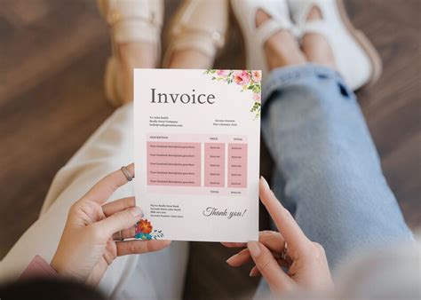 Example of a floral invoice template