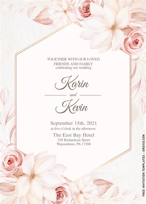 Floral Modern Wedding Invitation Templates