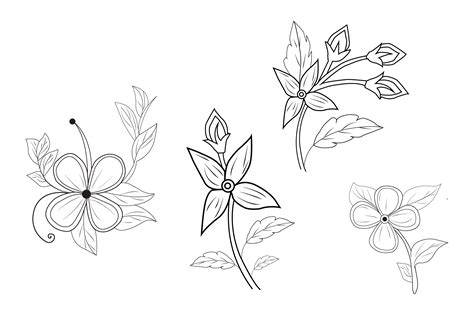 Floral Outline 4