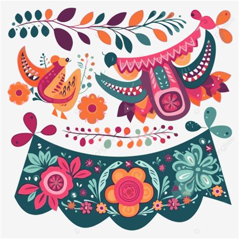 Floral papel picado template