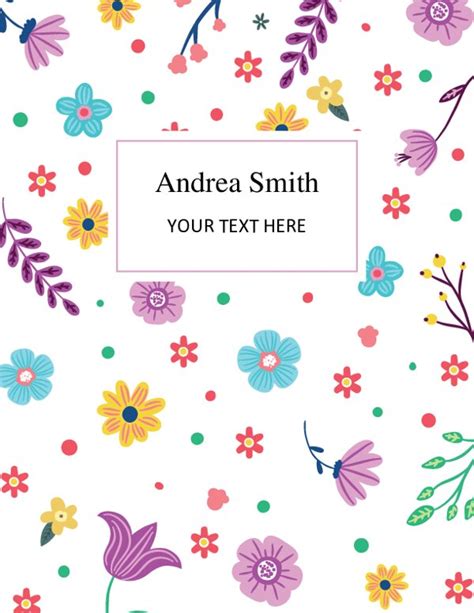 Floral pattern binder cover