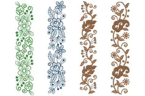 Floral pattern border template