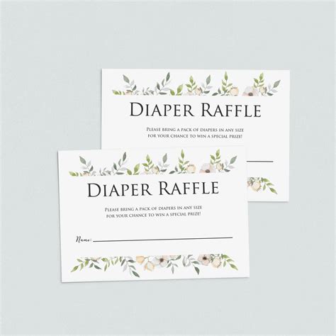 A floral pattern diaper raffle ticket printable