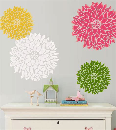 Floral Printable Wall Stencil Design