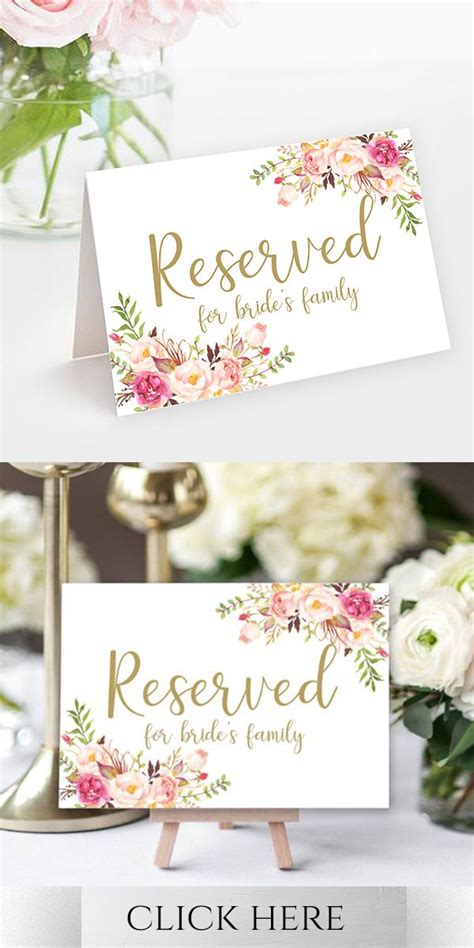 Floral Reserved Sign