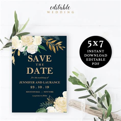 Floral Save the Date Ticket