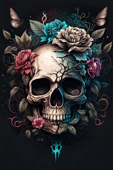 Floral Skull Design