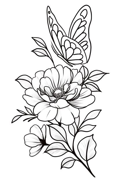 Floral Tattoo Template