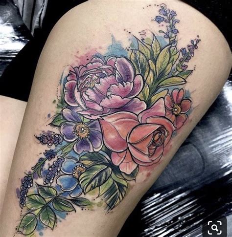 Floral Thigh Tattoos