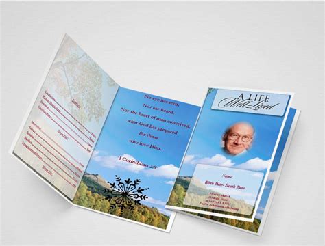 Example of a floral tribute funeral program template