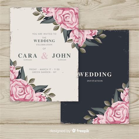 Floral Vintage Wedding Invitation Templates