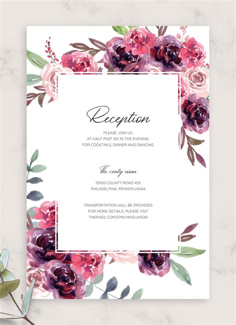 Floral wedding stationery