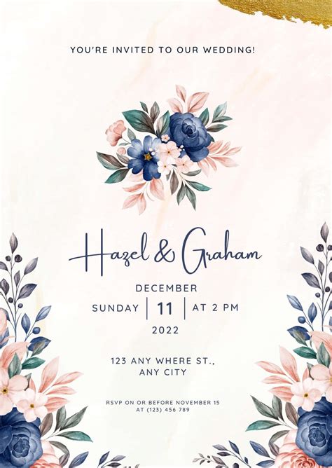 floral whimsy wedding invitation background