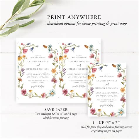 Floral Wildflower Wedding Invitation