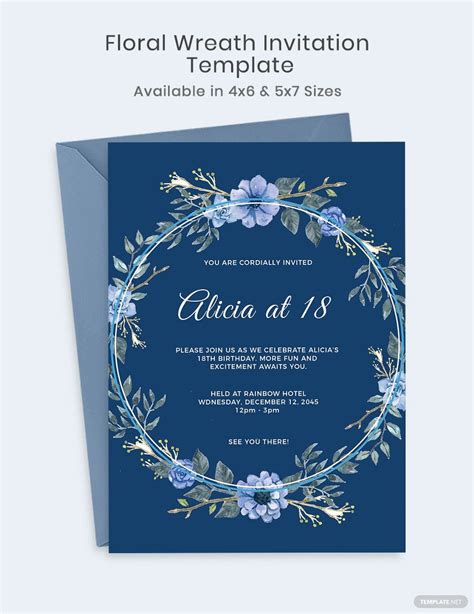 Floral Wreath Invitation Template