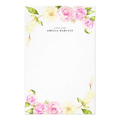 Floral Wreath Stationery Paper