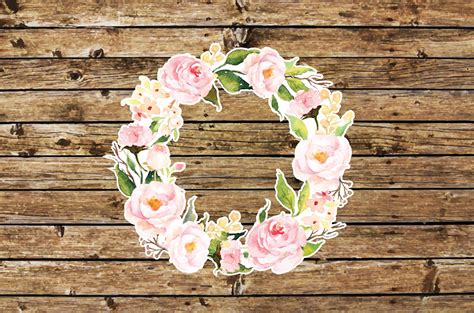 Floral wreath stickers