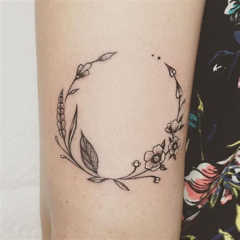 Floral wreath tattoos for women