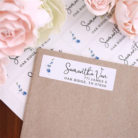 Floral Wreath Wedding Return Address Labels Templates