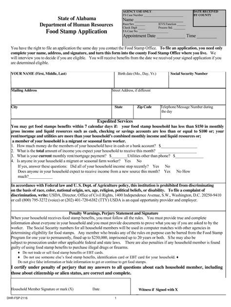 Florence Al Food Stamp Office Application Process