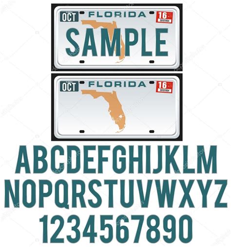 Florida license plate template design