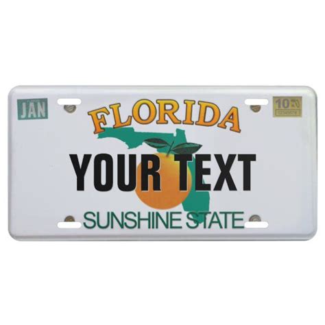 Florida license plate template design