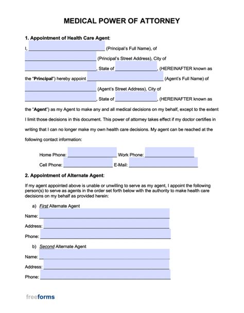 Florida Medical Power of Attorney Form Download