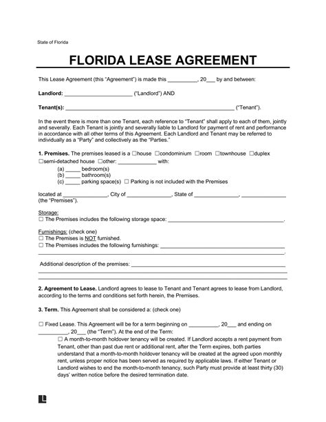 Florida Rental Contract Template PDF