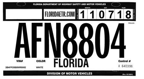 Florida Temporary Tag Template 10